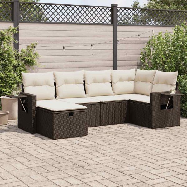 Loungeset Met Kussens Poly Rattan - Afbeelding 25