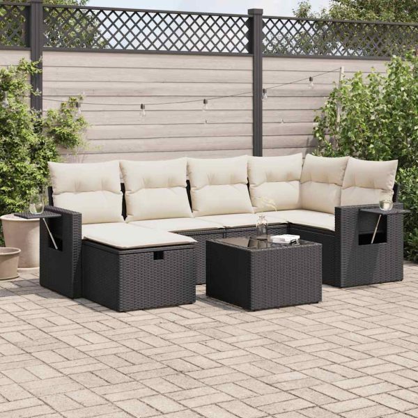 Loungeset Met Kussens Poly Rattan - Afbeelding 18