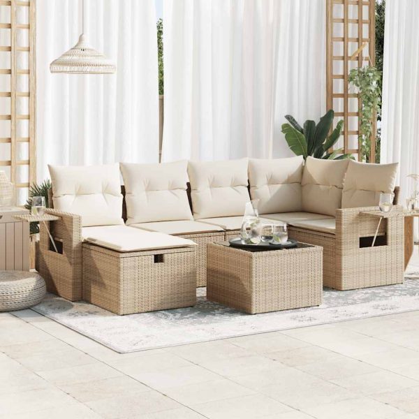 Loungeset Met Kussens Poly Rattan - Afbeelding 19