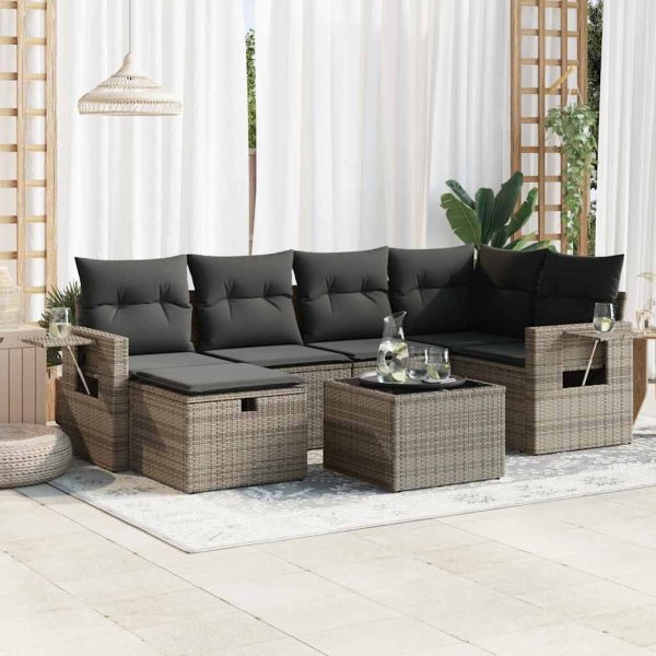 Loungeset Met Kussens Poly Rattan - Afbeelding 14