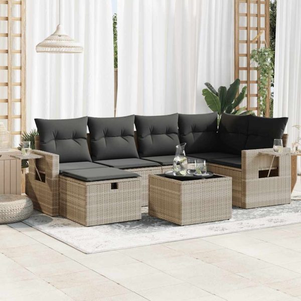 Loungeset Met Kussens Poly Rattan - Afbeelding 16