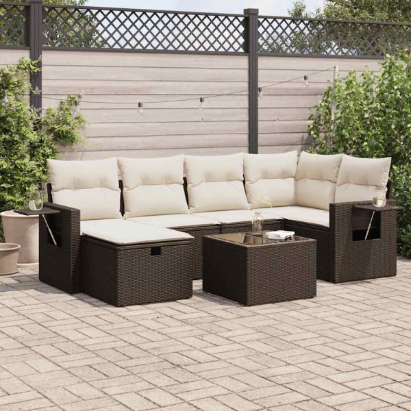 Loungeset Met Kussens Poly Rattan - Afbeelding 13