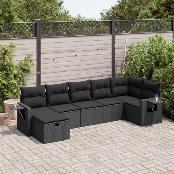 Loungeset Met Kussens Poly Rattan - Afbeelding 24