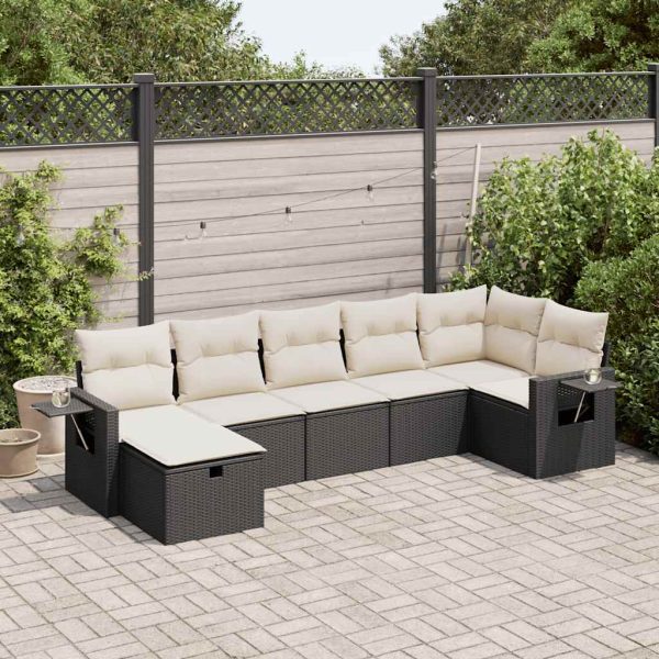 Loungeset Met Kussens Poly Rattan - Afbeelding 21