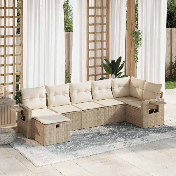 Loungeset Met Kussens Poly Rattan - Afbeelding 25