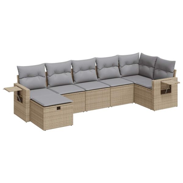 Loungeset Met Kussens Poly Rattan - Afbeelding 2