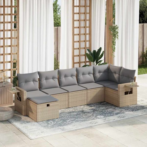 Loungeset Met Kussens Poly Rattan - Afbeelding 21