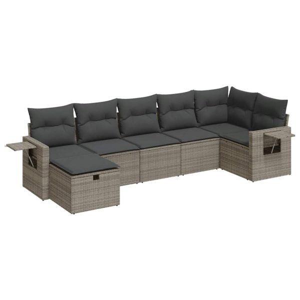 Loungeset Met Kussens Poly Rattan - Afbeelding 2