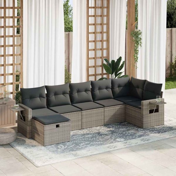 Loungeset Met Kussens Poly Rattan - Afbeelding 25