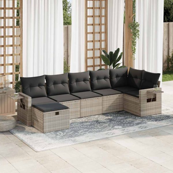 Loungeset Met Kussens Poly Rattan - Afbeelding 20