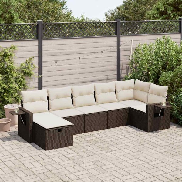 Loungeset Met Kussens Poly Rattan - Afbeelding 23