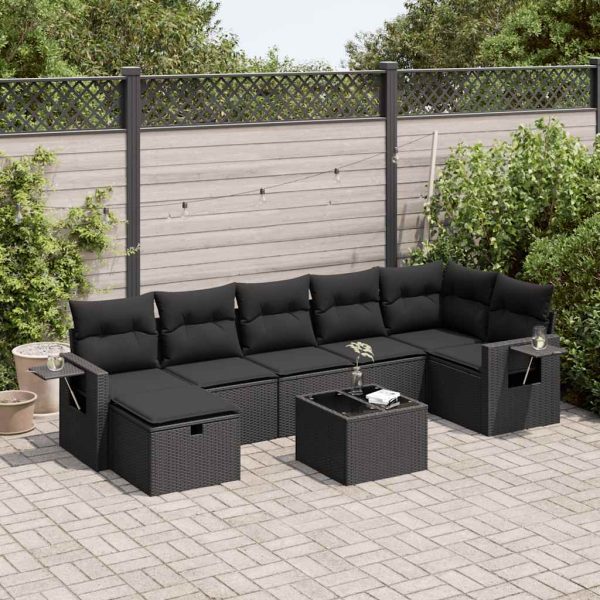 Loungeset Met Kussens Poly Rattan - Afbeelding 13