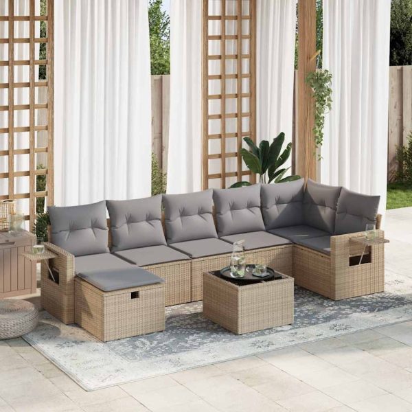 Loungeset Met Kussens Poly Rattan - Afbeelding 19