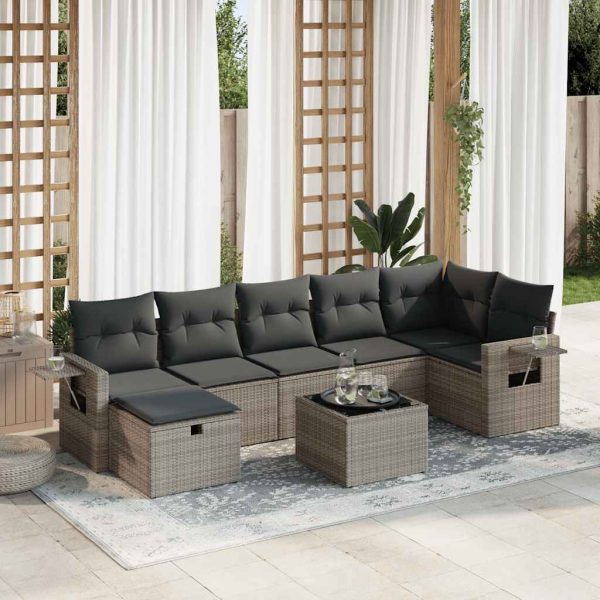 Loungeset Met Kussens Poly Rattan - Afbeelding 17