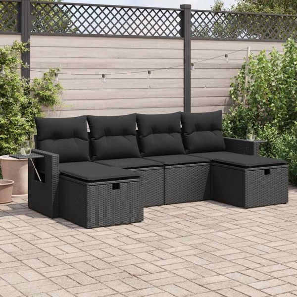 Loungeset Met Kussens Poly Rattan