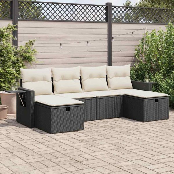 Loungeset Met Kussens Poly Rattan - Afbeelding 17