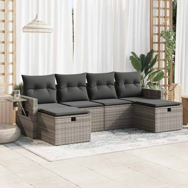 Loungeset Met Kussens Poly Rattan - Afbeelding 13