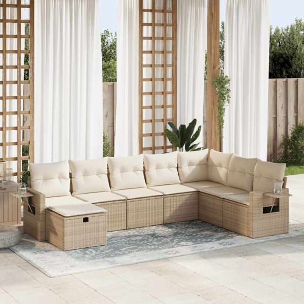 Loungeset Met Kussens Poly Rattan - Afbeelding 21