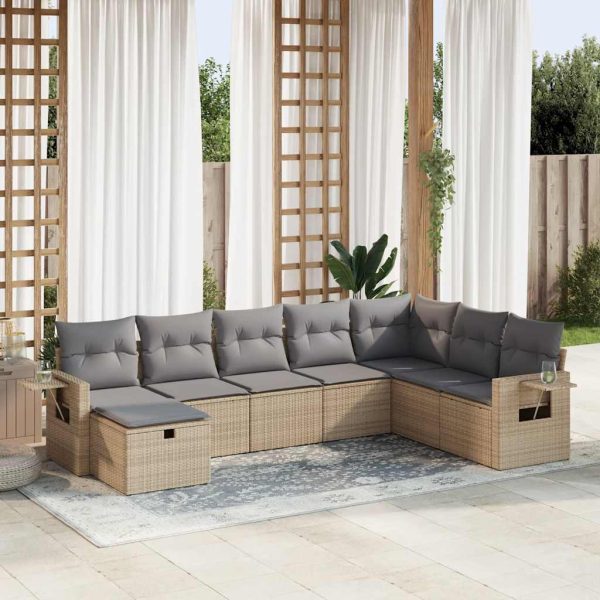 Loungeset Met Kussens Poly Rattan - Afbeelding 24