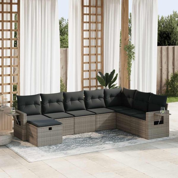 Loungeset Met Kussens Poly Rattan - Afbeelding 25