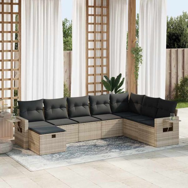 Loungeset Met Kussens Poly Rattan - Afbeelding 22