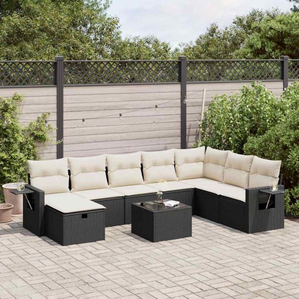 Loungeset Met Kussens Poly Rattan - Afbeelding 15