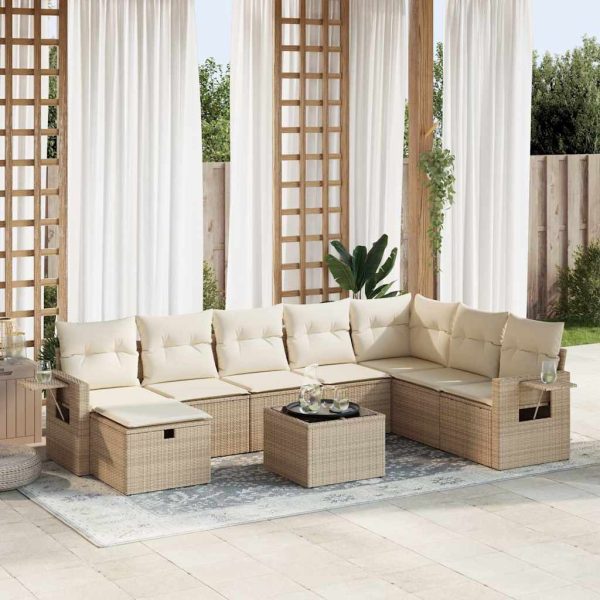 Loungeset Met Kussens Poly Rattan - Afbeelding 17