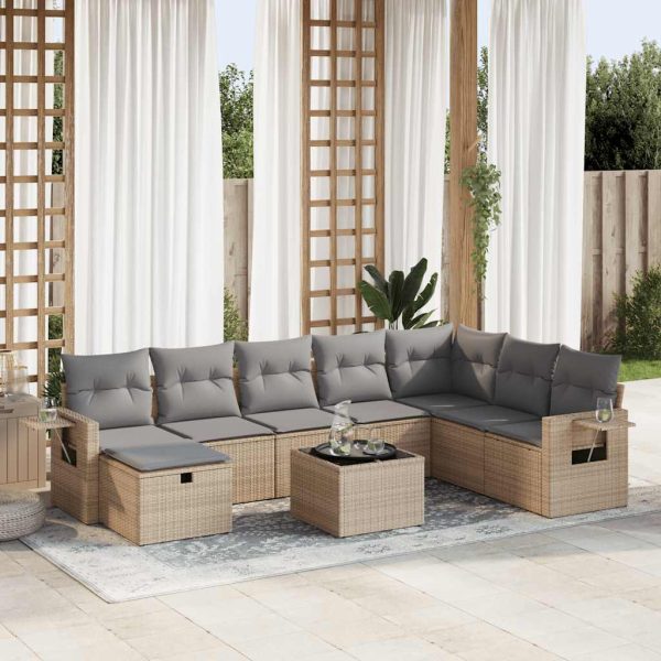 Loungeset Met Kussens Poly Rattan - Afbeelding 14