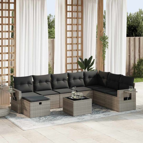 Loungeset Met Kussens Poly Rattan - Afbeelding 18