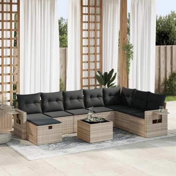 Loungeset Met Kussens Poly Rattan - Afbeelding 13