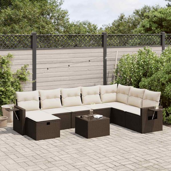 Loungeset Met Kussens Poly Rattan - Afbeelding 16