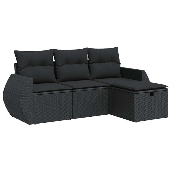 4-Delige Loungeset Met Kussens Poly Rattan - Afbeelding 2