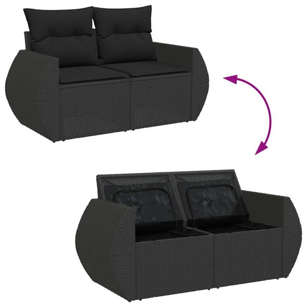 4-Delige Loungeset Met Kussens Poly Rattan - Afbeelding 7