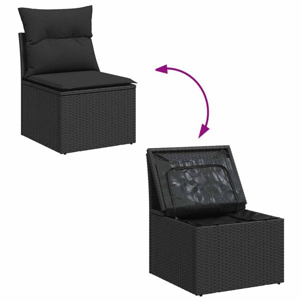 Loungeset Met Kussens Poly Rattan - Afbeelding 6