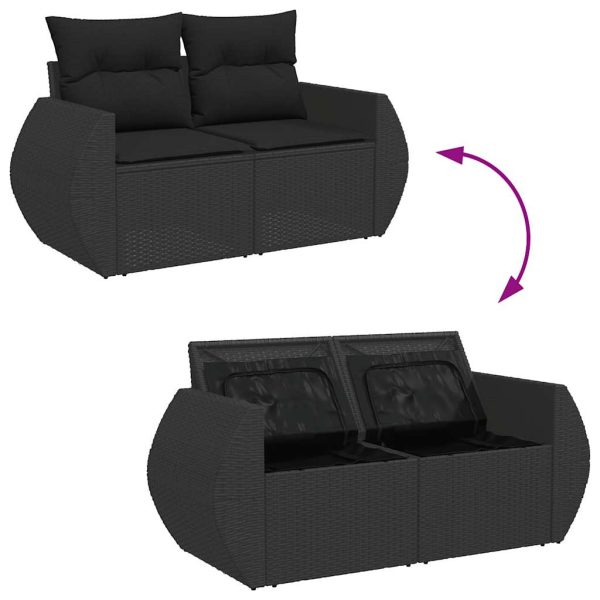 Loungeset Met Kussens Poly Rattan - Afbeelding 7