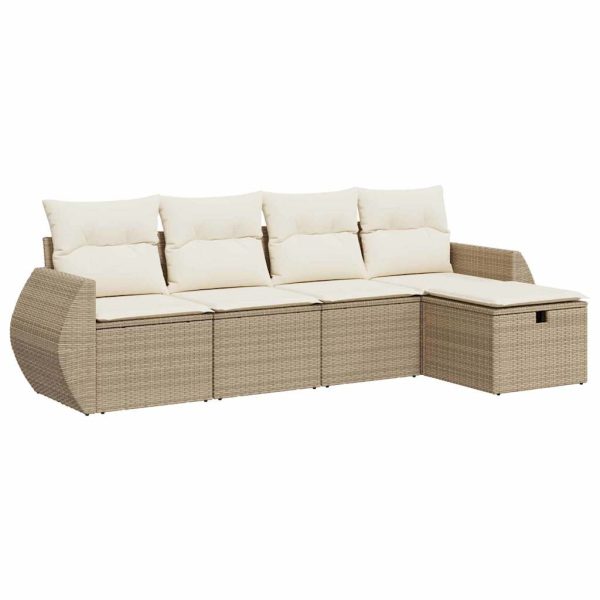 Loungeset Met Kussens Poly Rattan - Afbeelding 2