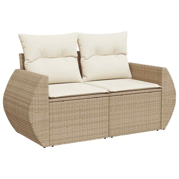 Loungeset Met Kussens Poly Rattan - Afbeelding 4