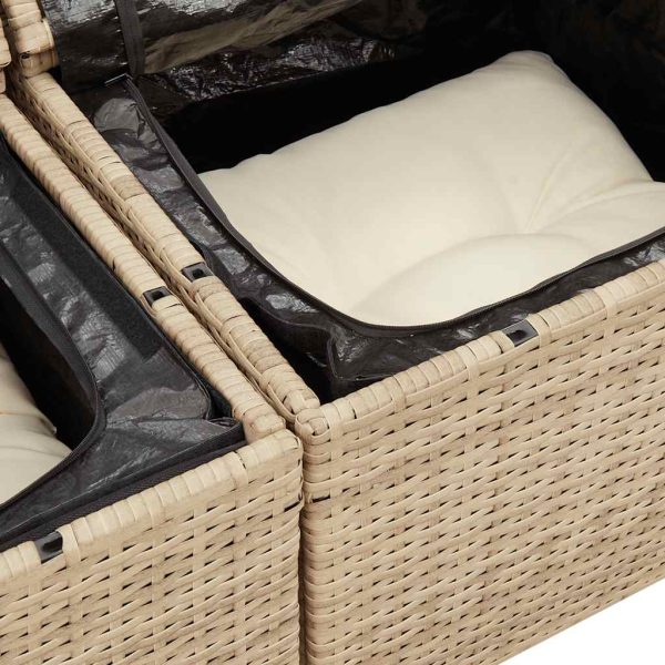 Loungeset Met Kussens Poly Rattan - Afbeelding 10