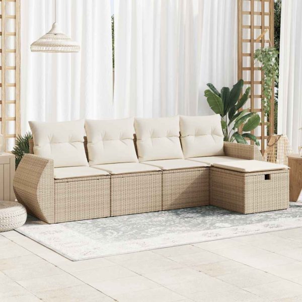 Loungeset Met Kussens Poly Rattan - Afbeelding 25