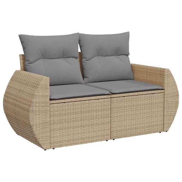 Loungeset Met Kussens Poly Rattan - Afbeelding 4