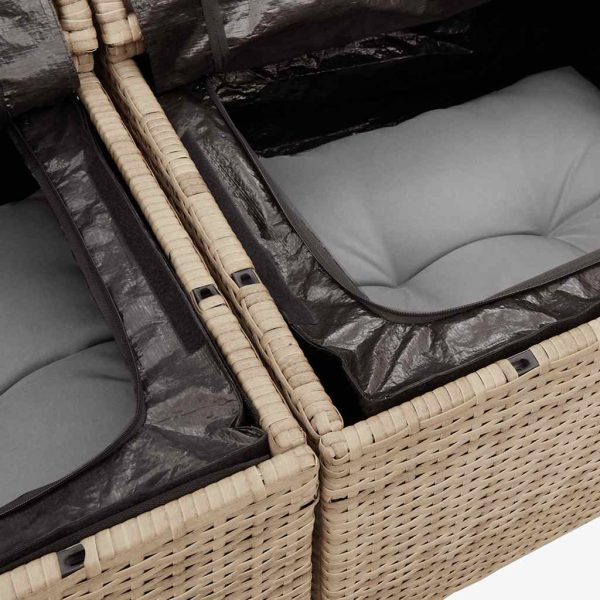 Loungeset Met Kussens Poly Rattan - Afbeelding 10