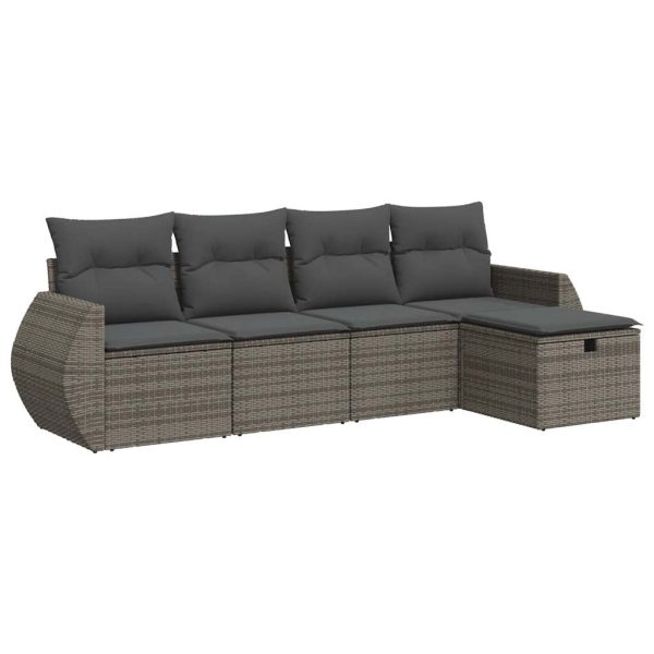 Loungeset Met Kussens Poly Rattan - Afbeelding 2