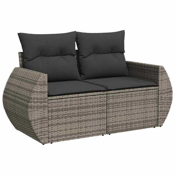 Loungeset Met Kussens Poly Rattan - Afbeelding 4