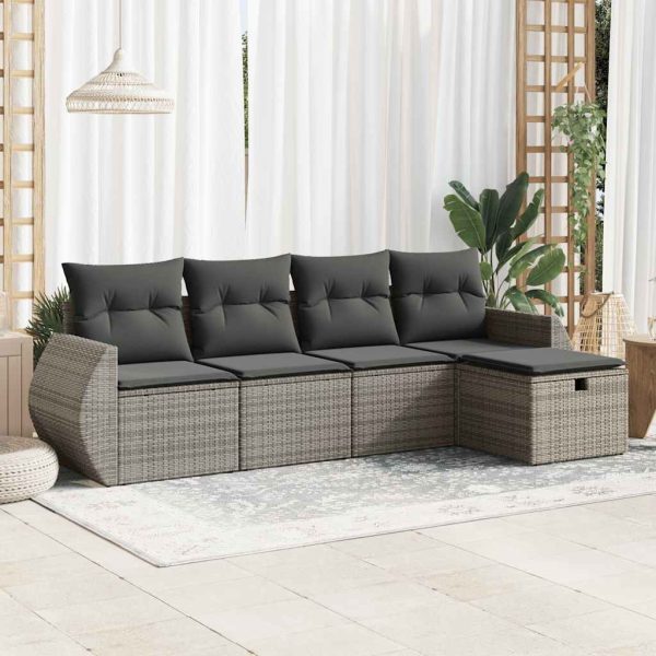 Loungeset Met Kussens Poly Rattan