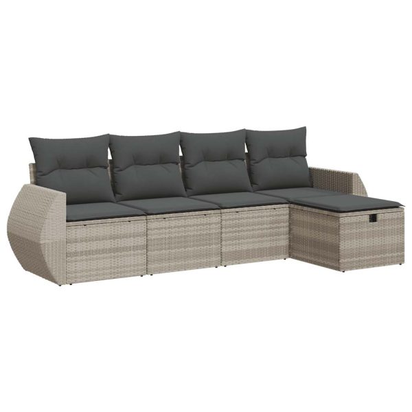 Loungeset Met Kussens Poly Rattan - Afbeelding 2