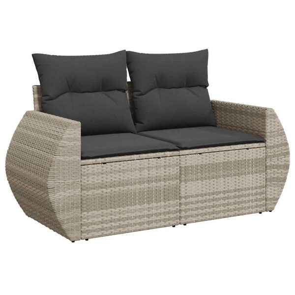 Loungeset Met Kussens Poly Rattan - Afbeelding 4