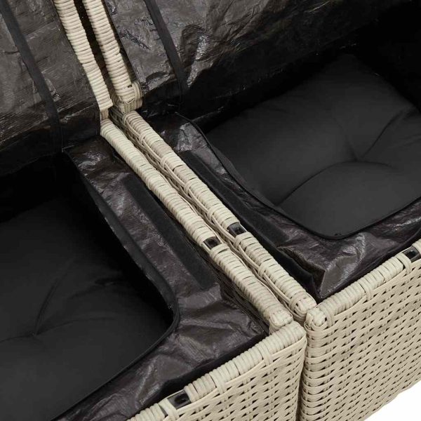 Loungeset Met Kussens Poly Rattan - Afbeelding 11