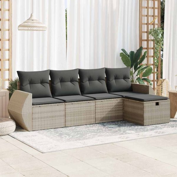 Loungeset Met Kussens Poly Rattan