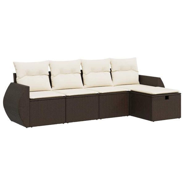 Loungeset Met Kussens Poly Rattan - Afbeelding 2