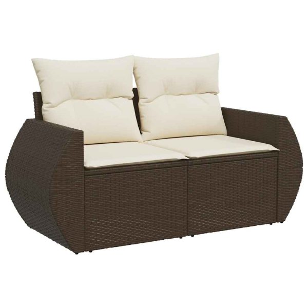 Loungeset Met Kussens Poly Rattan - Afbeelding 4